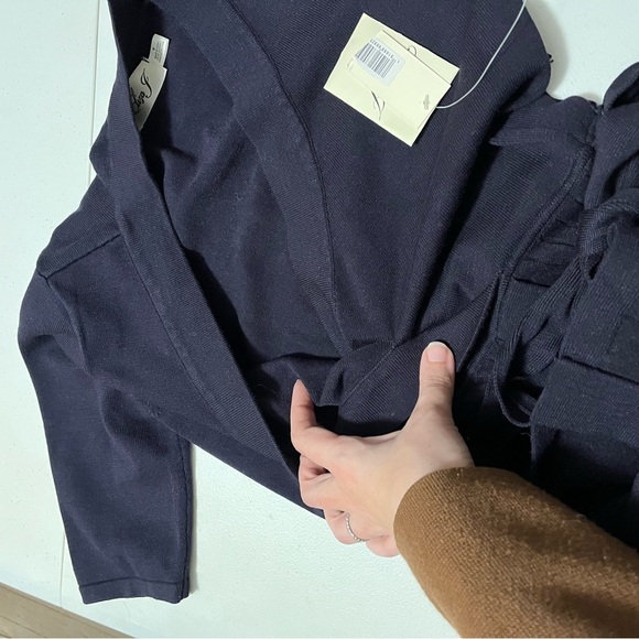 Eliza J Knit Surplice Dress Navy Blue Size 6 P1 - Picture 9 of 9